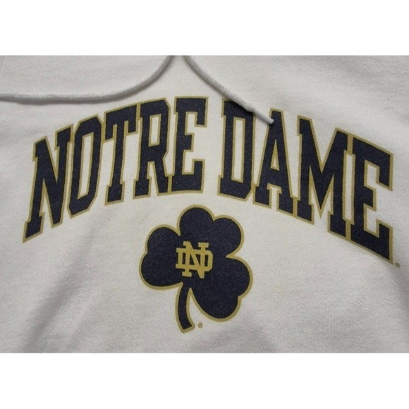 Noter Dame Fighting Irish women's white hoodie sweatshirt front pocket sz. Sm - Picture 3 of 12